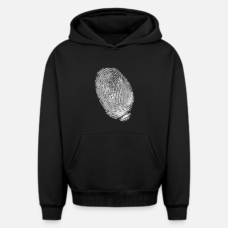 EMPREINTE DIGITALE - Sweat à capuche unisexe oversize épais SPREAD - noir