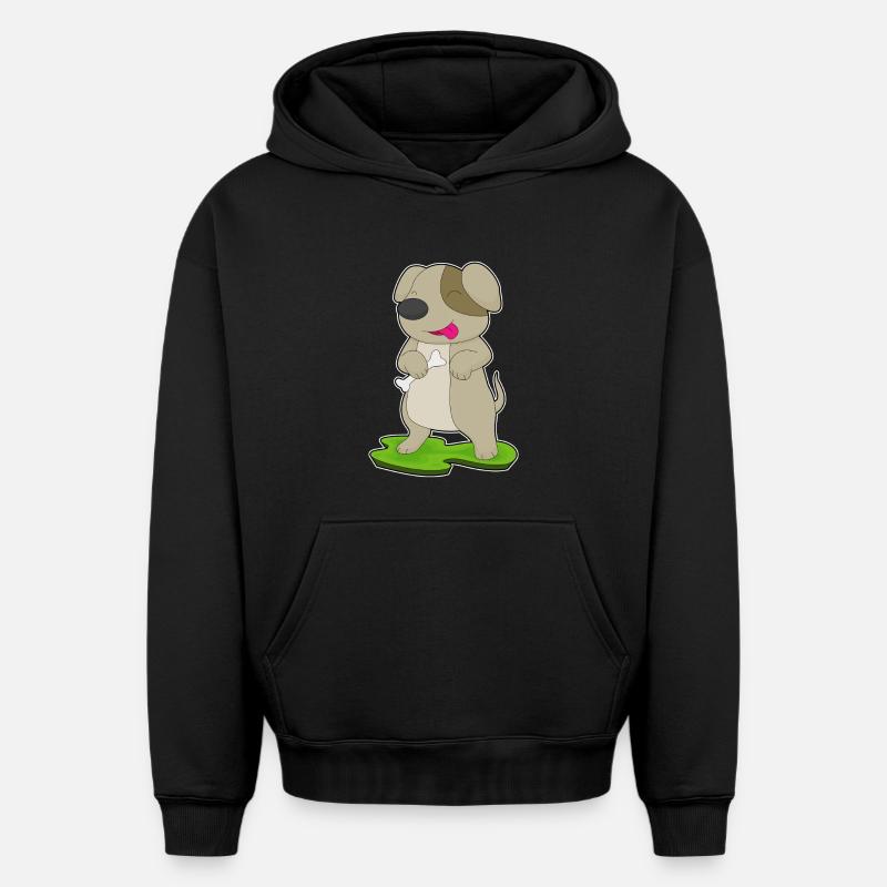 Os de chien - Sweat à capuche unisexe oversize épais SPREAD - noir
