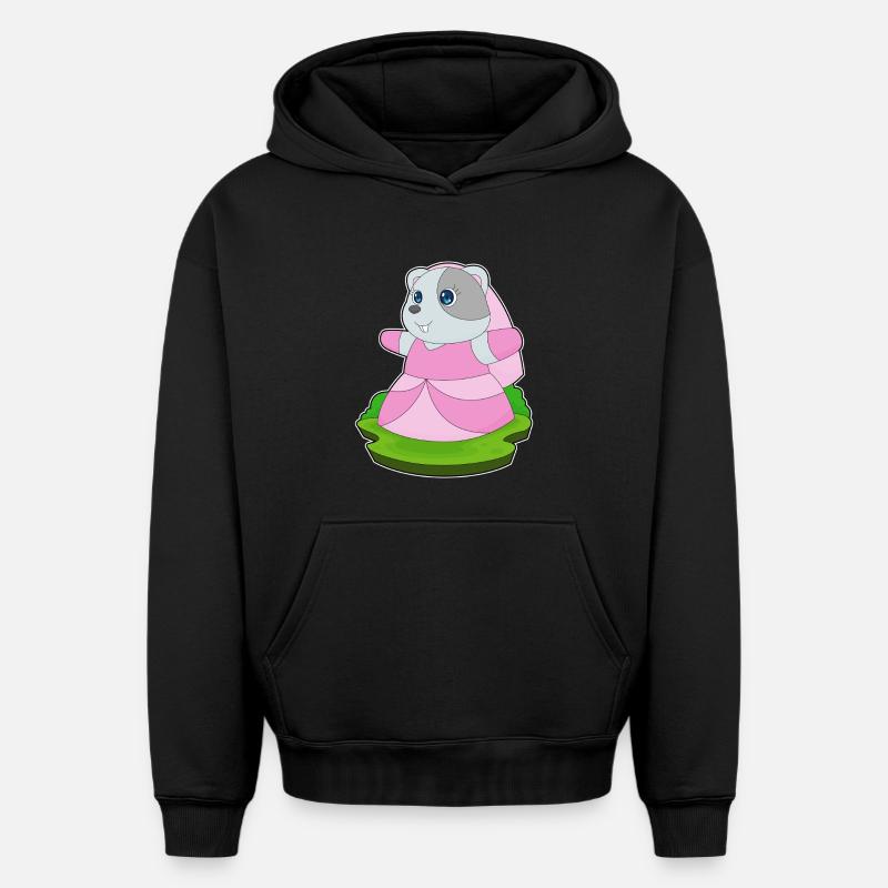 Hamster Voile de mariée Mariage - Sweat à capuche unisexe oversize épais SPREAD - noir