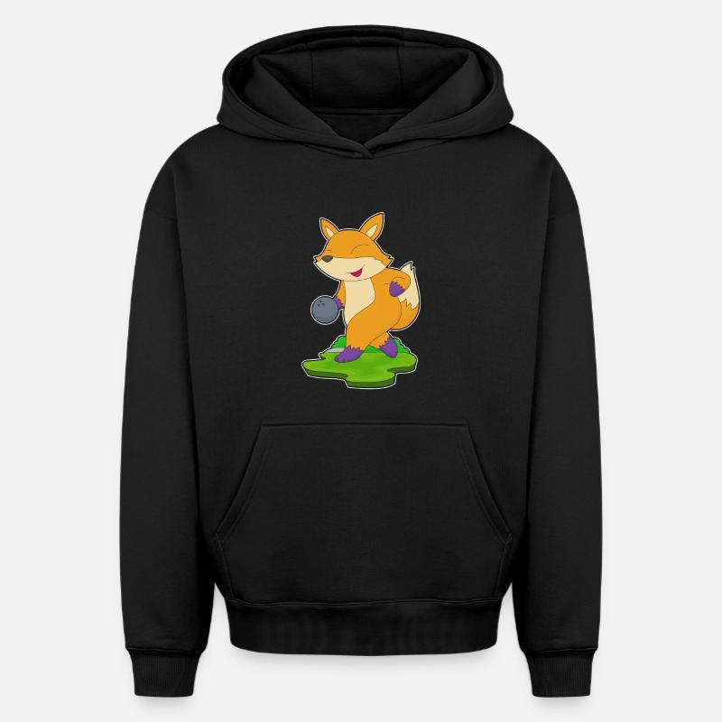 Fox Bowling Boule de bowling - Sweat à capuche unisexe oversize épais SPREAD - noir