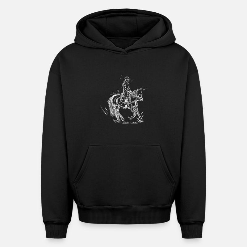 Fille Pilote - Sweat à capuche unisexe oversize épais SPREAD - noir