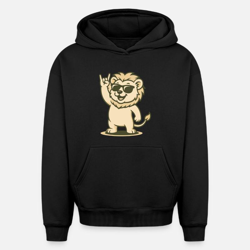 Rock 'n' Roar - Sweat à capuche unisexe oversize épais SPREAD - noir