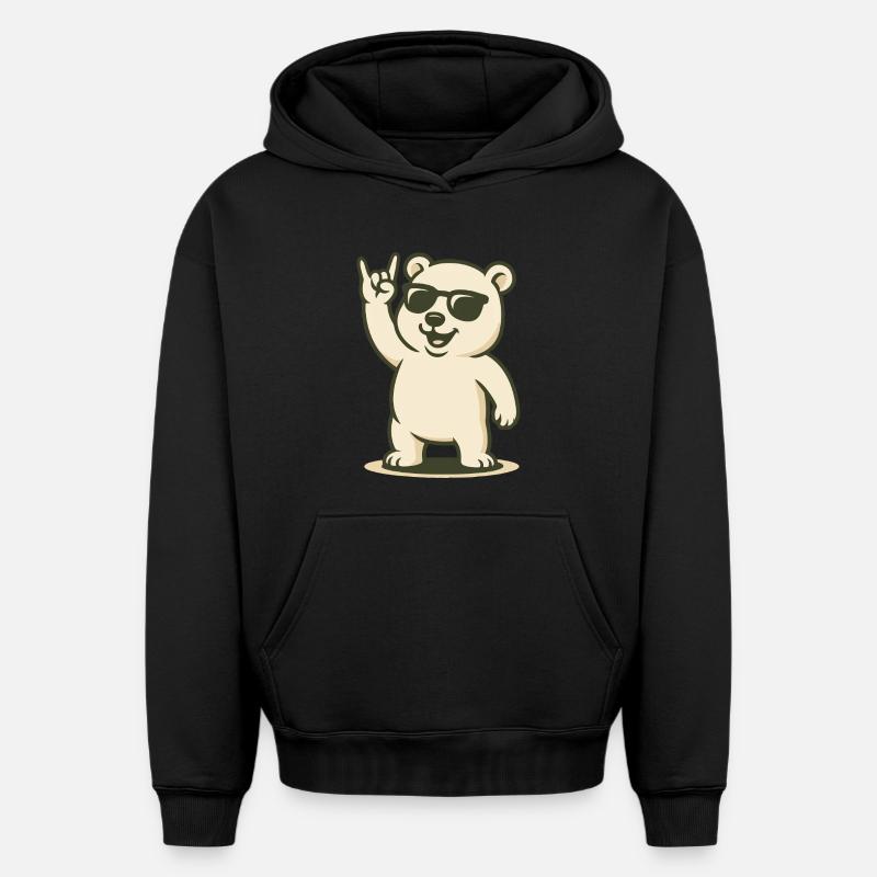 Rocker arctique - Sweat à capuche unisexe oversize épais SPREAD - noir