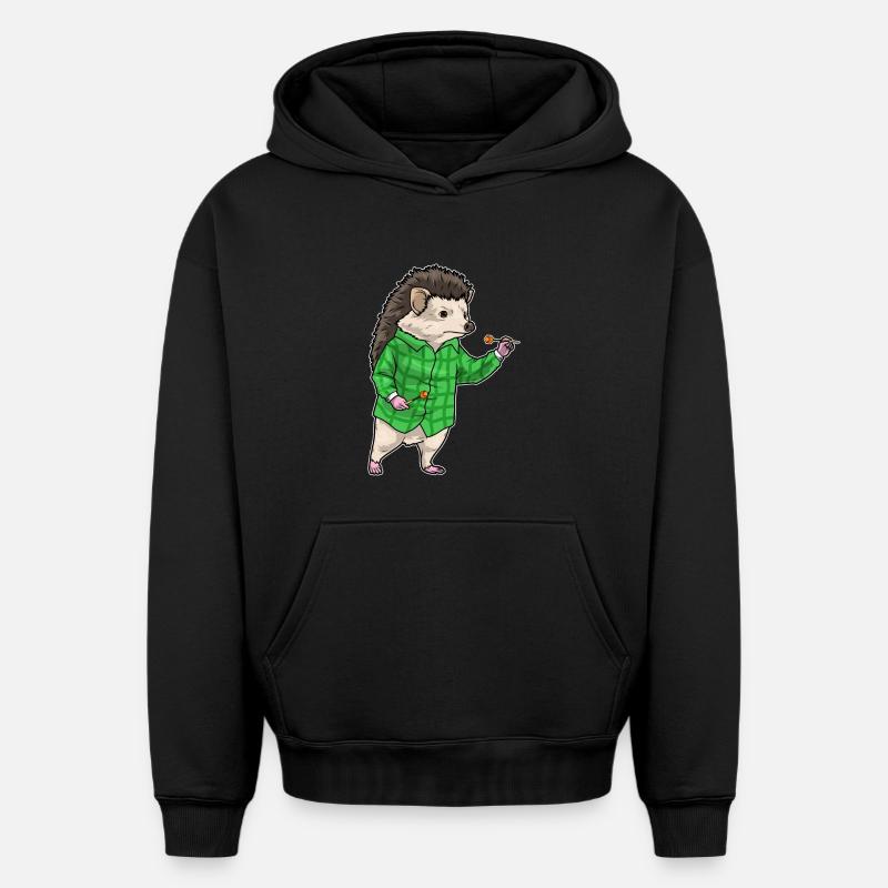 Fléchette hérisson Fléchette - Sweat à capuche unisexe oversize épais SPREAD - noir