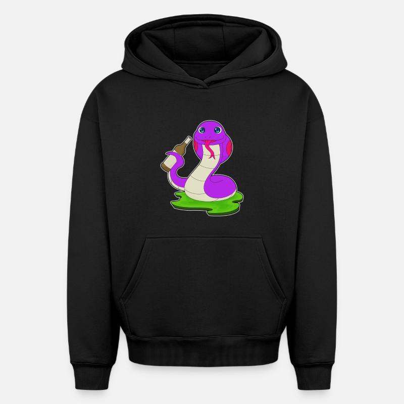 Bouteille de bière Snake - Sweat à capuche unisexe oversize épais SPREAD - noir