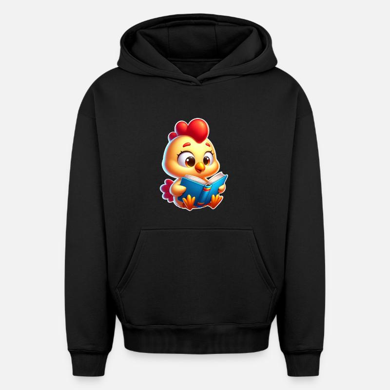 Lire - Sweat à capuche unisexe oversize épais SPREAD - noir