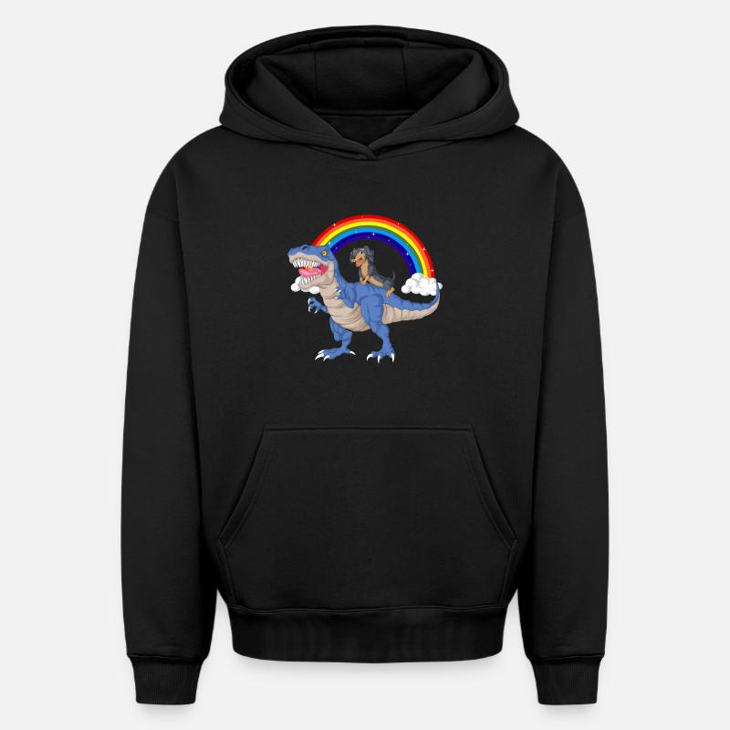 Teckel - Sweat à capuche unisexe oversize épais SPREAD - noir