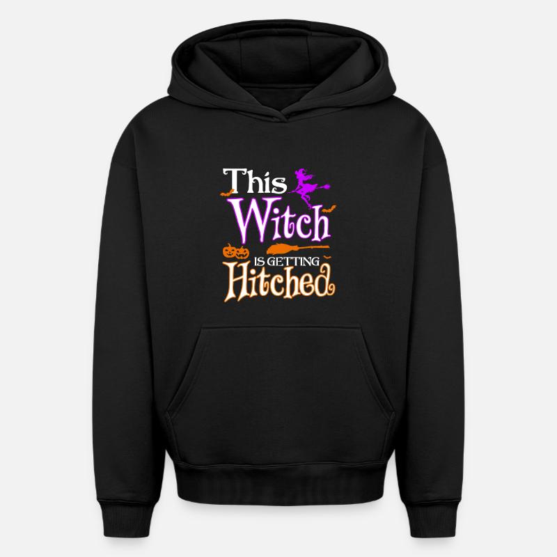 Sorcière attelée - Sweat à capuche unisexe oversize épais SPREAD - noir