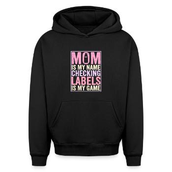 Lactose intolerance Lactose intolerant mother - Oversized Heavyweight Unisex Hoodie - black - Front - AI Model Female 172 light (172cm) & AI Model Male 185 light (185cm)
