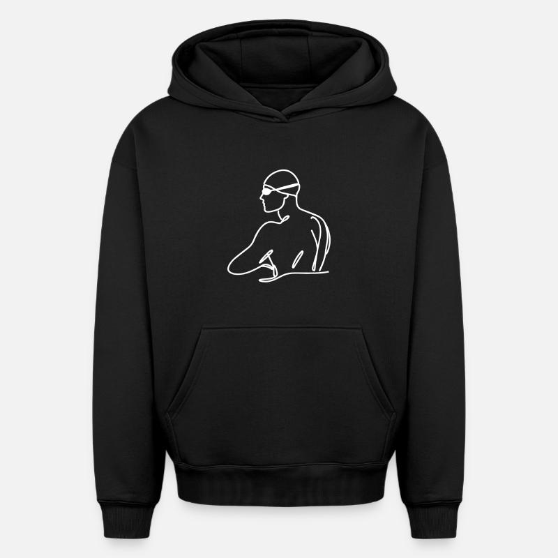 Float Sketch - Oversized Heavyweight Unisex Hoodie - black