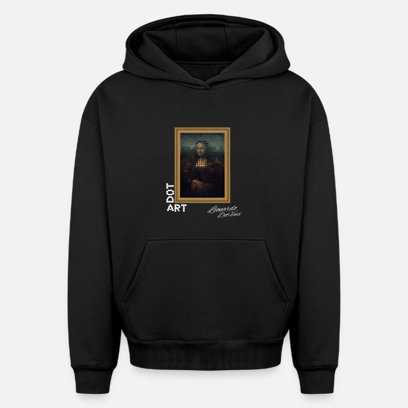 Mona Lisa Dots - Sweat à capuche unisexe oversize épais SPREAD - noir