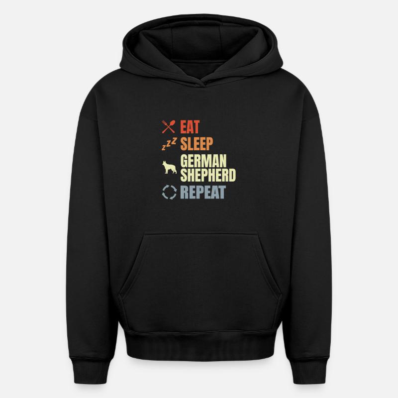 Schäferhund Routine - Oversized Heavyweight Unisex Hoodie - Schwarz