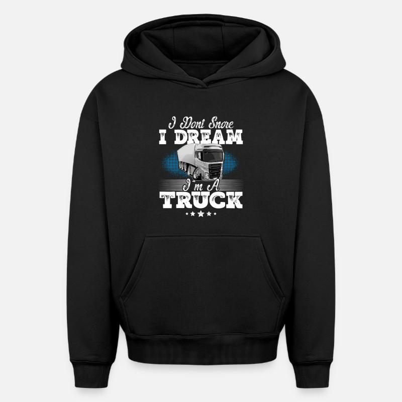 Camionneur - Sweat à capuche unisexe oversize épais SPREAD - noir
