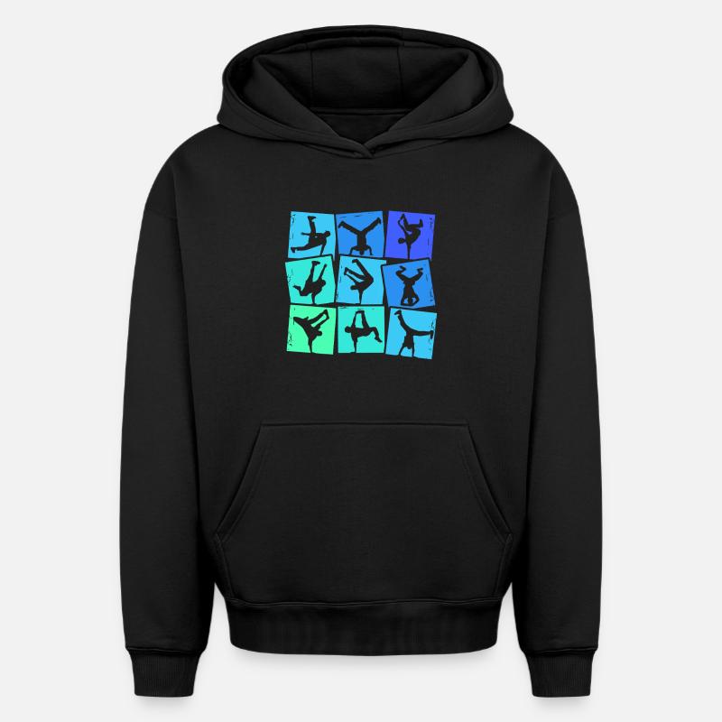 Breakdance Breakdancer Breakdance Enfants Garçons - Sweat à capuche unisexe oversize épais SPREAD - noir