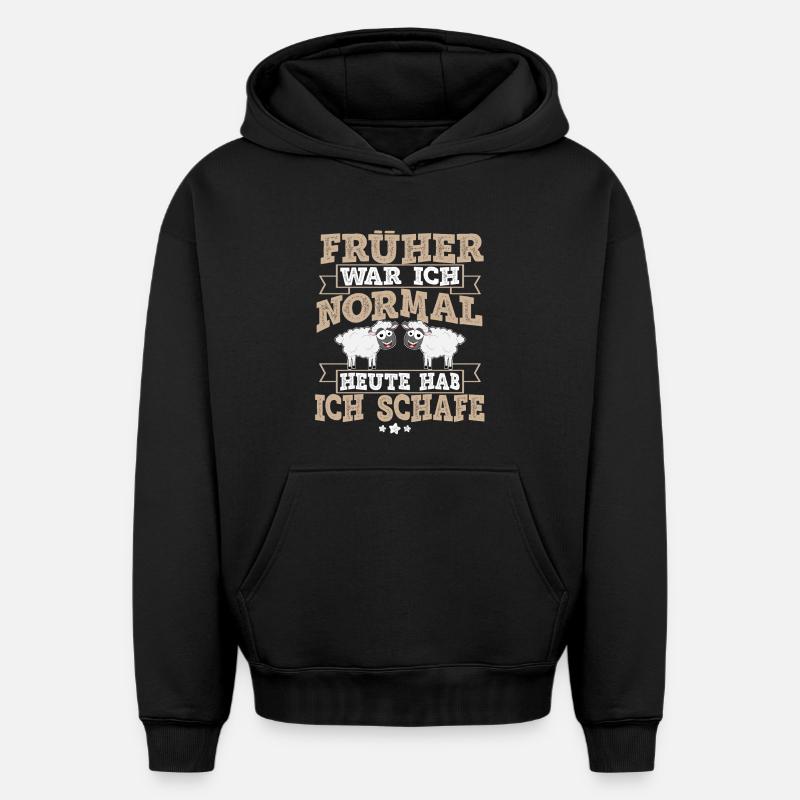 mouton - Sweat à capuche unisexe oversize épais SPREAD - noir