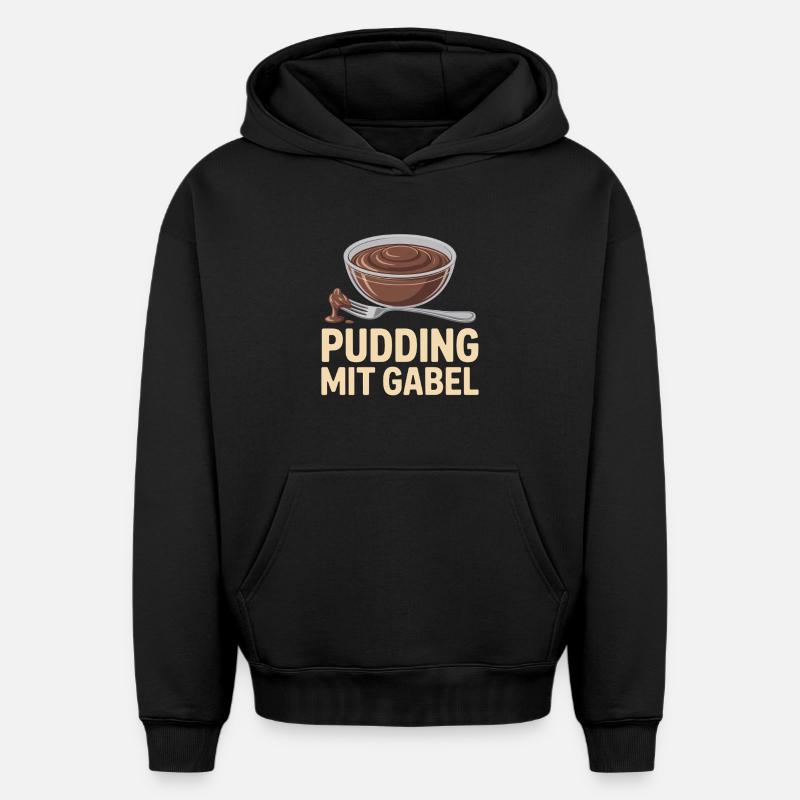 Pudding à la fourchette - Sweat à capuche unisexe oversize épais SPREAD - noir