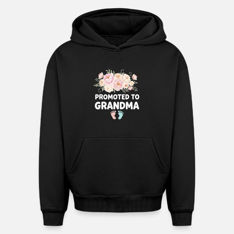 Werdender Oma loading zukünftige Großmutter - Oversized Heavyweight Unisex Hoodie - Schwarz