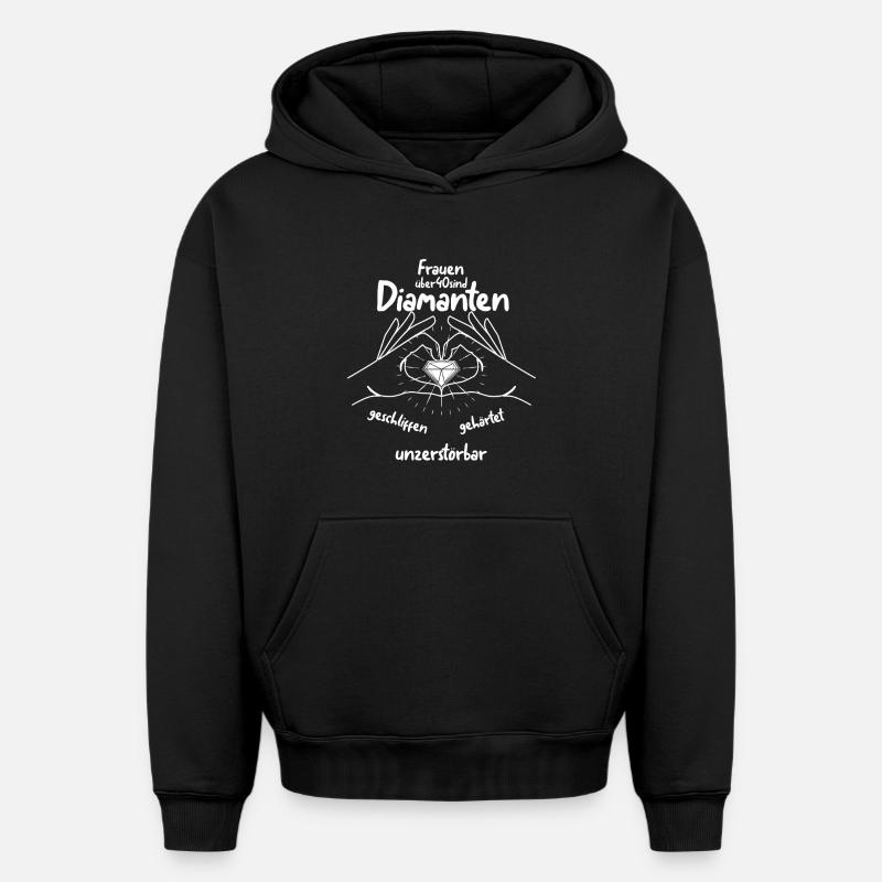 40e anniversaire - Sweat à capuche unisexe oversize épais SPREAD - noir