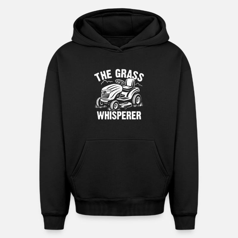 Le murmure de l’herbe - Sweat à capuche unisexe oversize épais SPREAD - noir