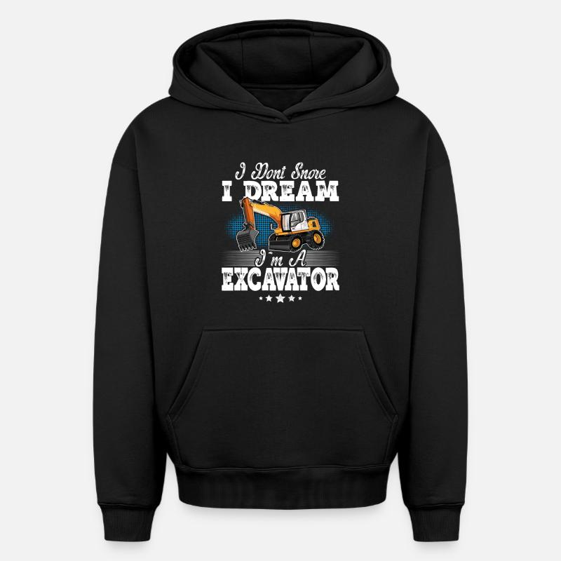 Opérateur d’excavatrice - Sweat à capuche unisexe oversize épais SPREAD - noir