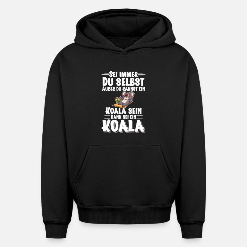 Koala - Oversized Heavyweight Unisex Hoodie - Schwarz