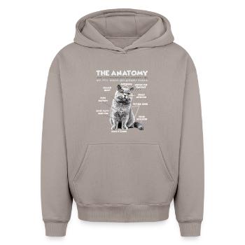 Cute Cats Women Motif Cats Ladies British - Oversized Heavyweight Unisex Hoodie - taupe - Front - AI Model Female 172 light (172cm) & AI Model Male 185 light (185cm)