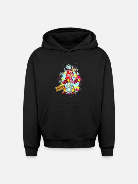 CREATIVE GNOME Dab Graffiti Artist XMas - Oversized Heavyweight Unisex Hoodie - black