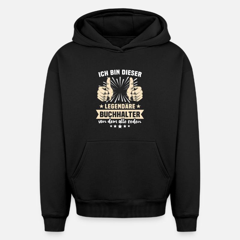 Buchhalter Sprüche - Oversized Heavyweight Unisex Hoodie - Schwarz