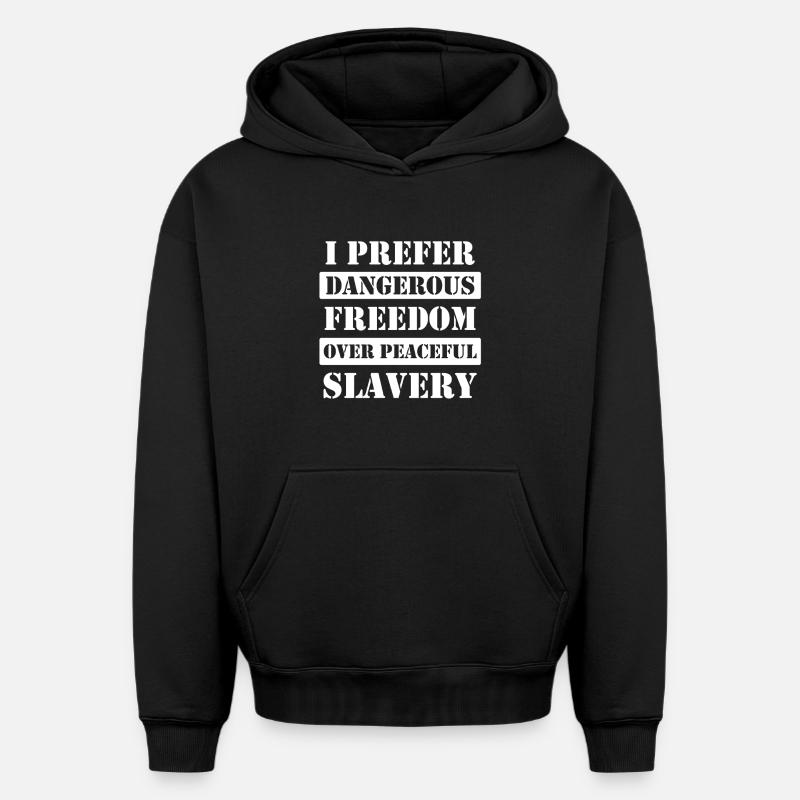 Liberté dangereuse - Sweat à capuche unisexe oversize épais SPREAD - noir