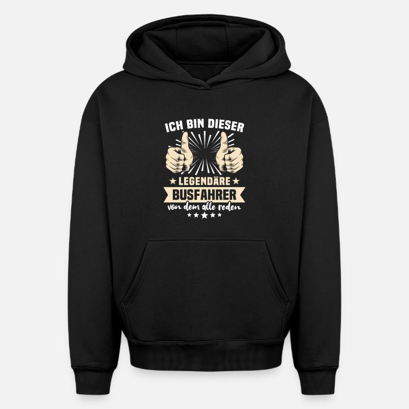 Dictons du chauffeur de bus - Sweat à capuche unisexe oversize épais SPREAD - noir