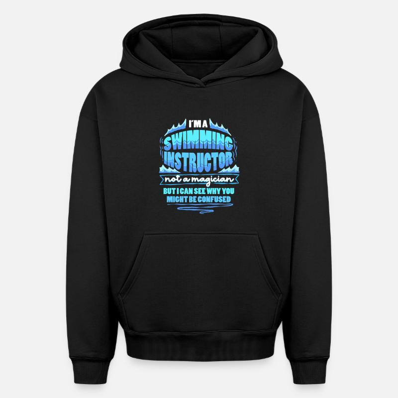Moniteur de natation - Sweat à capuche unisexe oversize épais SPREAD - noir