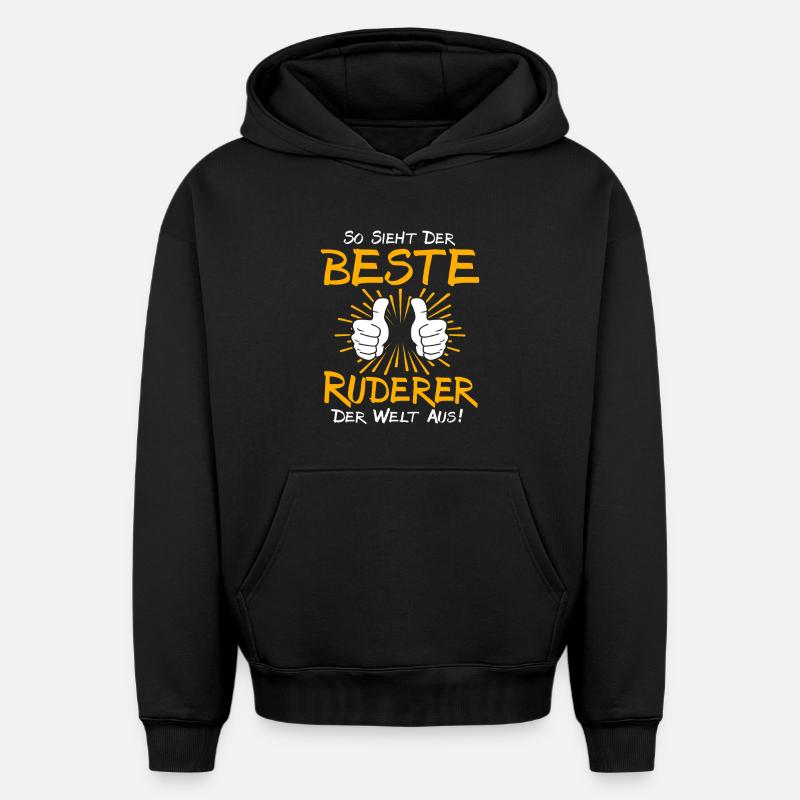 Ruderer Geschenkidee - Oversized Heavyweight Unisex Hoodie - Schwarz