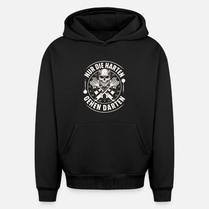 fléchettes - Sweat à capuche unisexe oversize épais SPREAD - noir