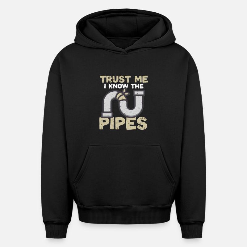 Pipe Layer Pipeline Builder - Oversized Heavyweight Unisex Hoodie - black