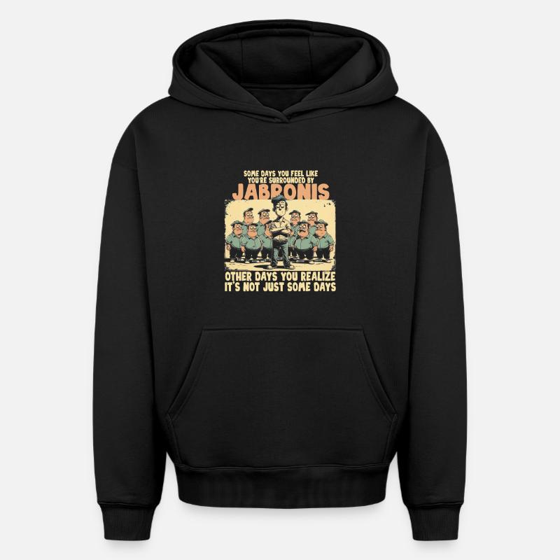 Jabroni - Sweat à capuche unisexe oversize épais SPREAD - noir