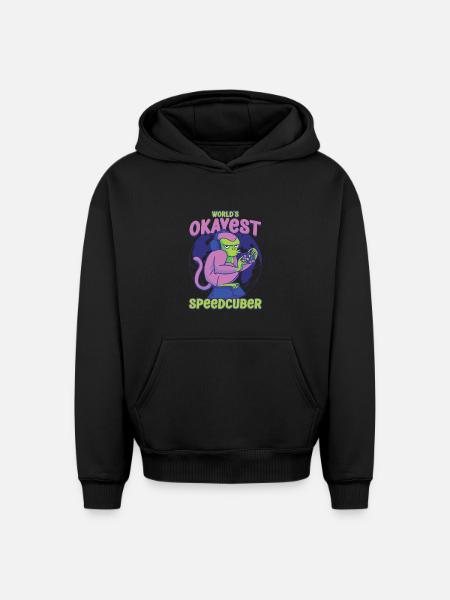 Speedcubing Speed Cube Worlds Okayest Speedcuber - Oversized Heavyweight Unisex Hoodie - black