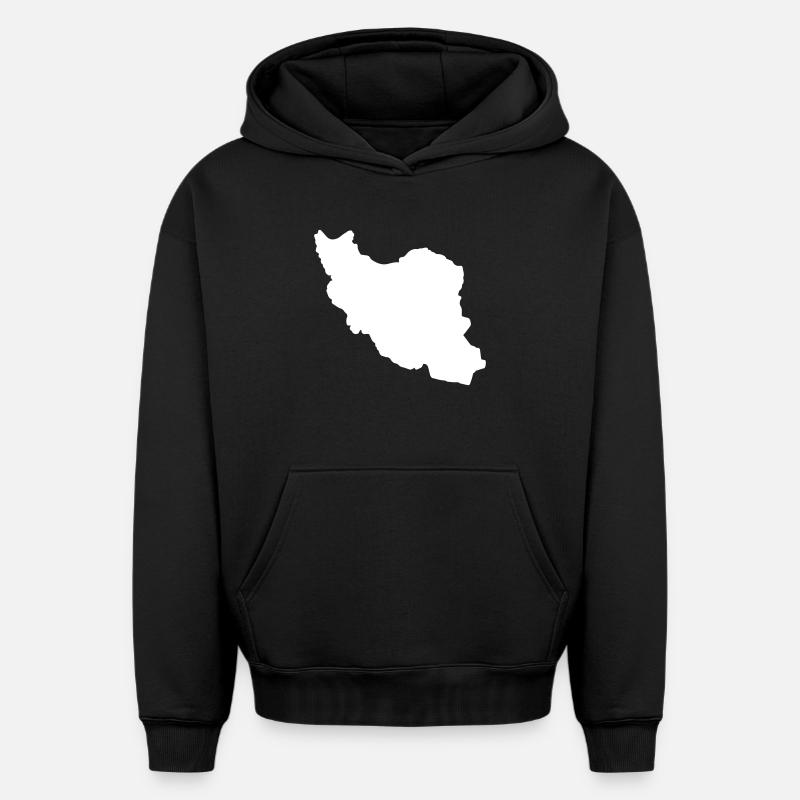Silhouette de l’Iran - Sweat à capuche unisexe oversize épais SPREAD - noir