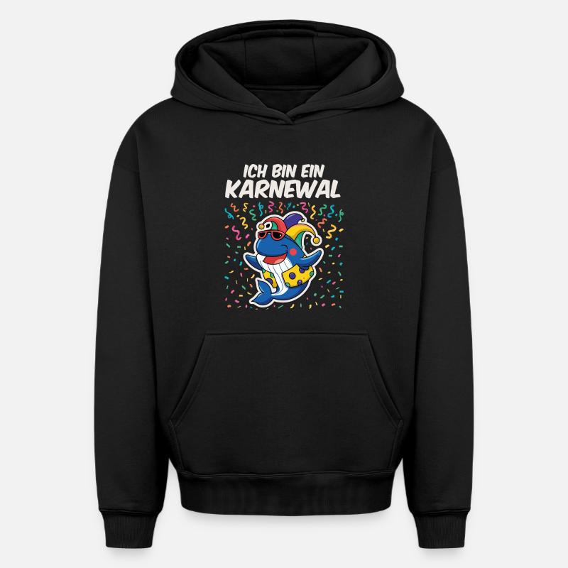 Ich bin ein Karneval - Oversized Heavyweight Unisex Hoodie - Schwarz