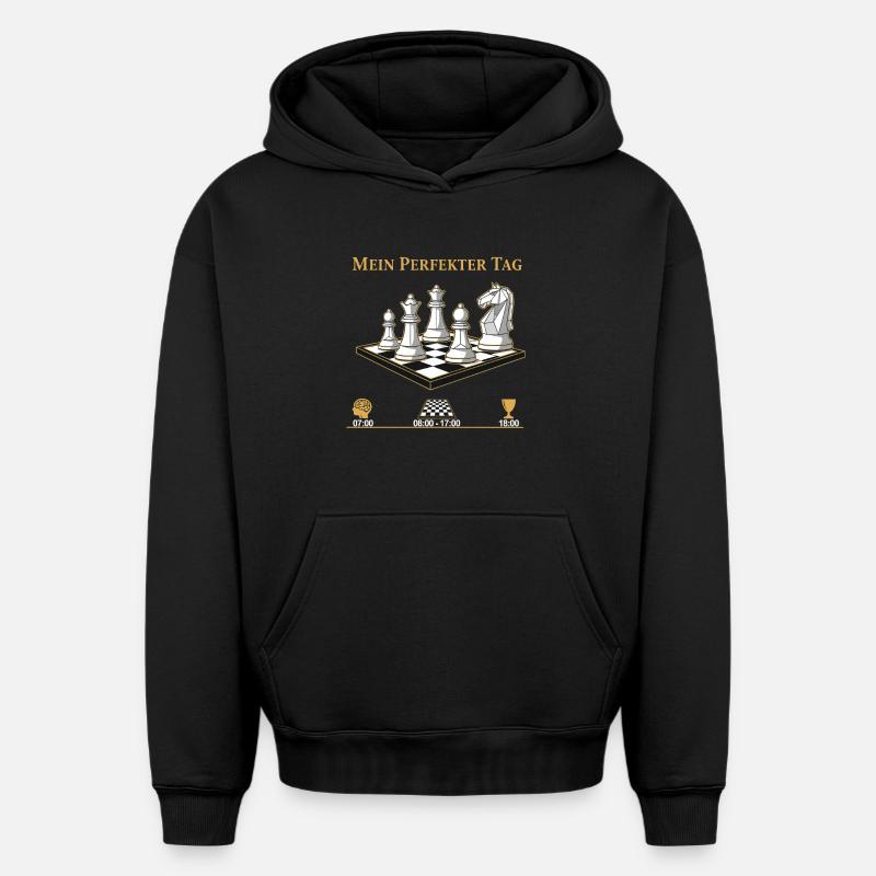 Échecs de jour parfait - Sweat à capuche unisexe oversize épais SPREAD - noir