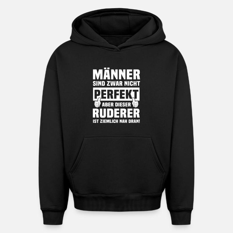 Rameur - Sweat à capuche unisexe oversize épais SPREAD - noir