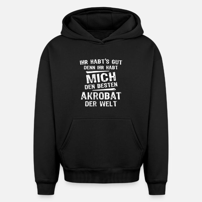 acrobate - Sweat à capuche unisexe oversize épais SPREAD - noir