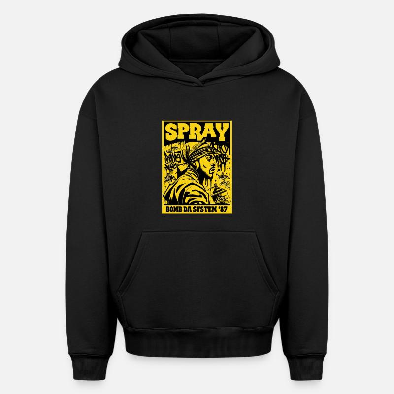 Sprühbombe Da System 87 - Oversized Heavyweight Unisex Hoodie - Schwarz