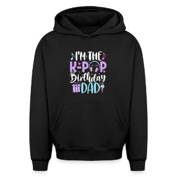 Je suis le papa d’anniversaire de K Pop - Sweat à capuche unisexe oversize épais SPREAD - noir - Devant - AI Model Female 172 light (172cm) & AI Model Male 185 light (185cm)