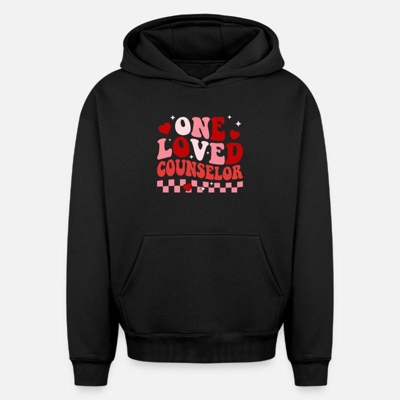 Un conseiller aimé - Sweat à capuche unisexe oversize épais SPREAD - noir