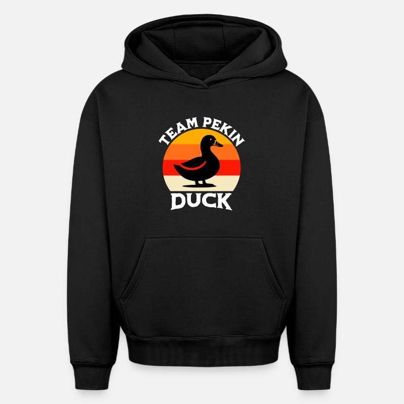 Équipe Canard laqué - Sweat à capuche unisexe oversize épais SPREAD - noir