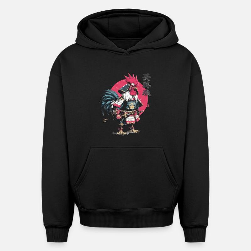Armure samouraï coq - Sweat à capuche unisexe oversize épais SPREAD - noir