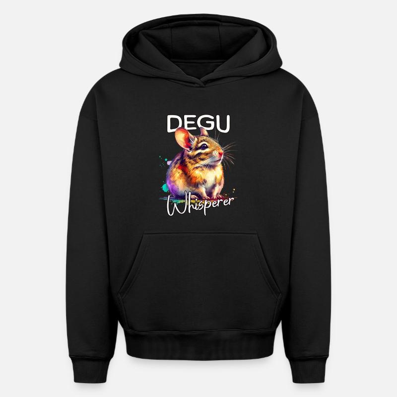 Degu Flüsterer - Oversized Heavyweight Unisex Hoodie - Schwarz