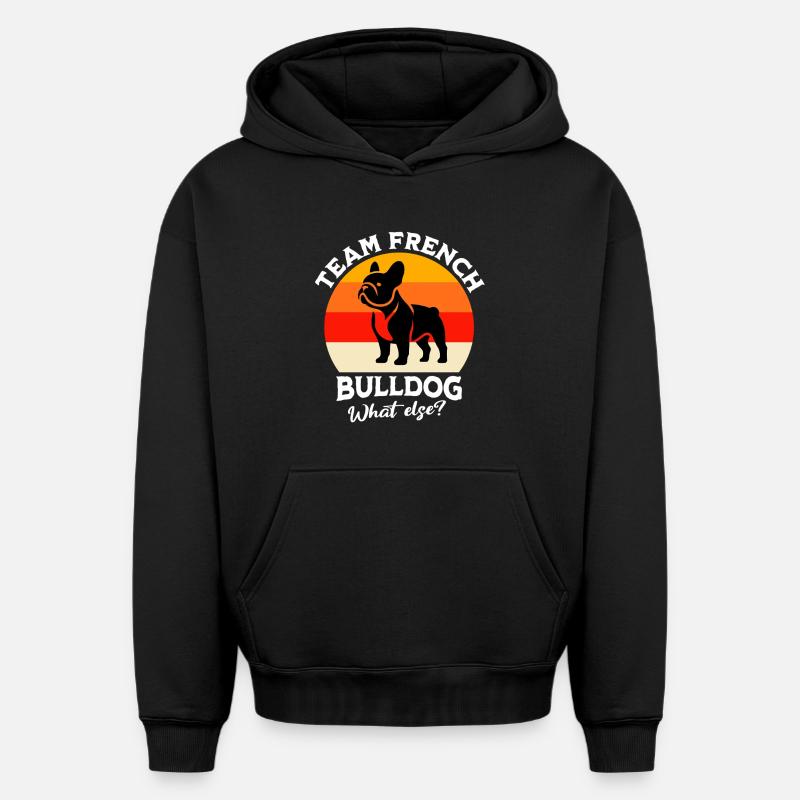 Équipe Bouledogue Français - Sweat à capuche unisexe oversize épais SPREAD - noir