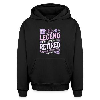 teacher Retirement Gifts for Teachers Retirement - Sweat à capuche unisexe oversize épais SPREAD - noir - Devant - AI Model Female 172 light (172cm) & AI Model Male 185 light (185cm)