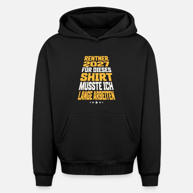 Retraités 2027 - Sweat à capuche unisexe oversize épais SPREAD - noir
